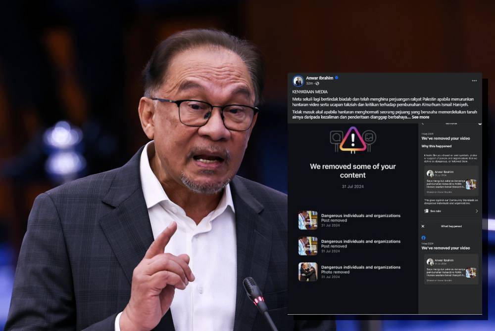 Menerusi hantaran di Facebook, Anwar menegaskan tindakan Meta itu sebagai biadab dan menghina perjuangan rakyat Palestin.