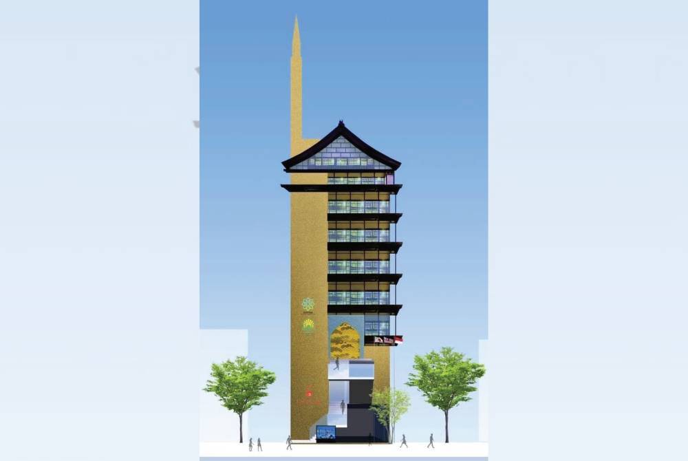 ILUSTRASI dan lakaran Masjid Ad-Da'wah di Wakayama, Jepun.