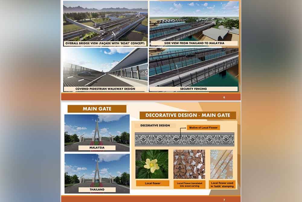 Rekaan Jambatan Kedua Sungai Golok-Rantau Panjang yang dipersetujui kedua-dua negara, Malaysia-Thailand.