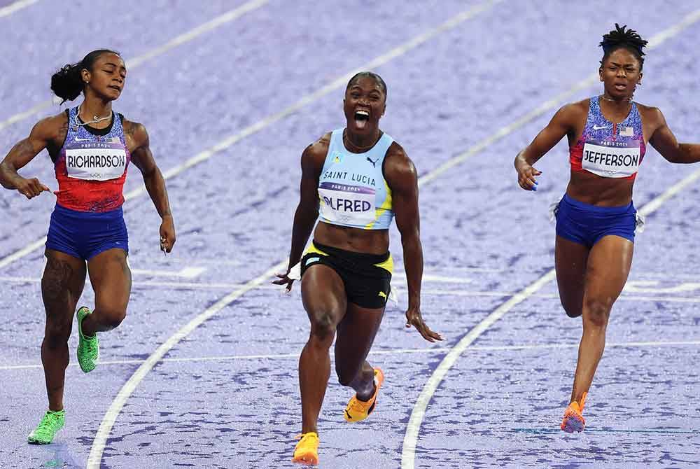 Alfred ungguli acara 100m wanita Sukan Olimpik Paris 2024. Foto: Agensi