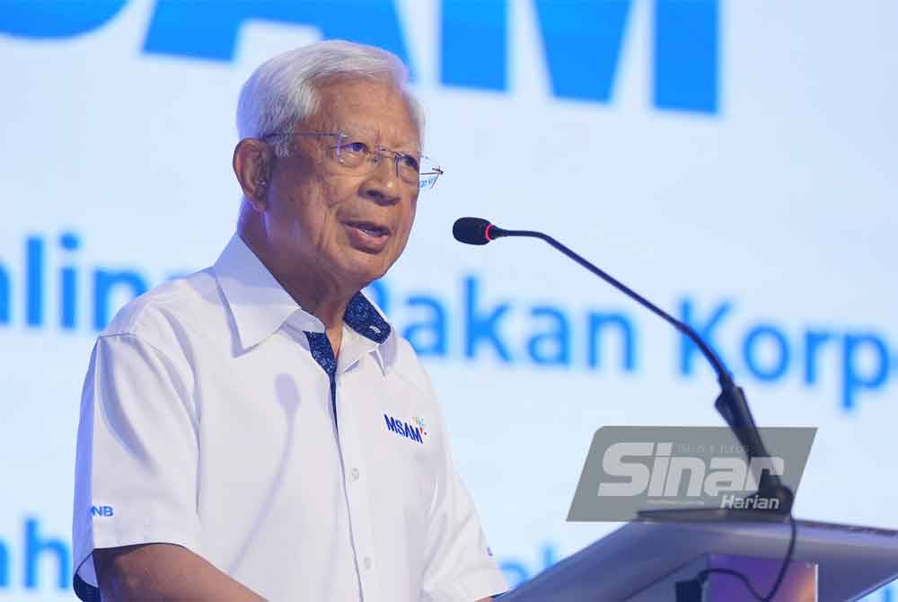 Arshad berucap pada Majlis Jalinan Rakan Korporat Minggu Saham Amanah Malaysia (MSAM) 2024 di Pusat Konvensyen Setia City, Setia Alam pada Rabu. FOTO: SINAR HARIAN / MOHD HALIM ABDUL WAHID