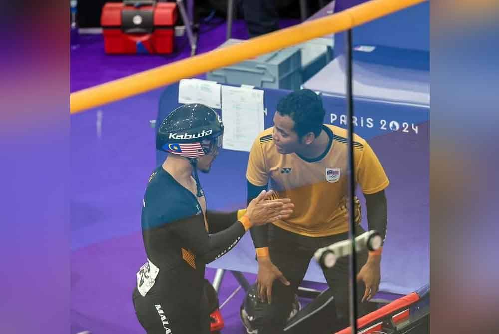 Shah Firdaus (kanan) akan meneruskan perjuangan negara dalam saingan repechages acara keirin sebentar lagi. Foto Olympicmas.
