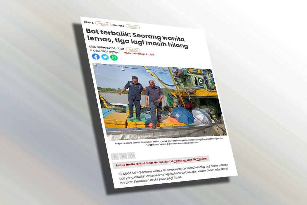 Laporan Sinar Harian pada Ahad.