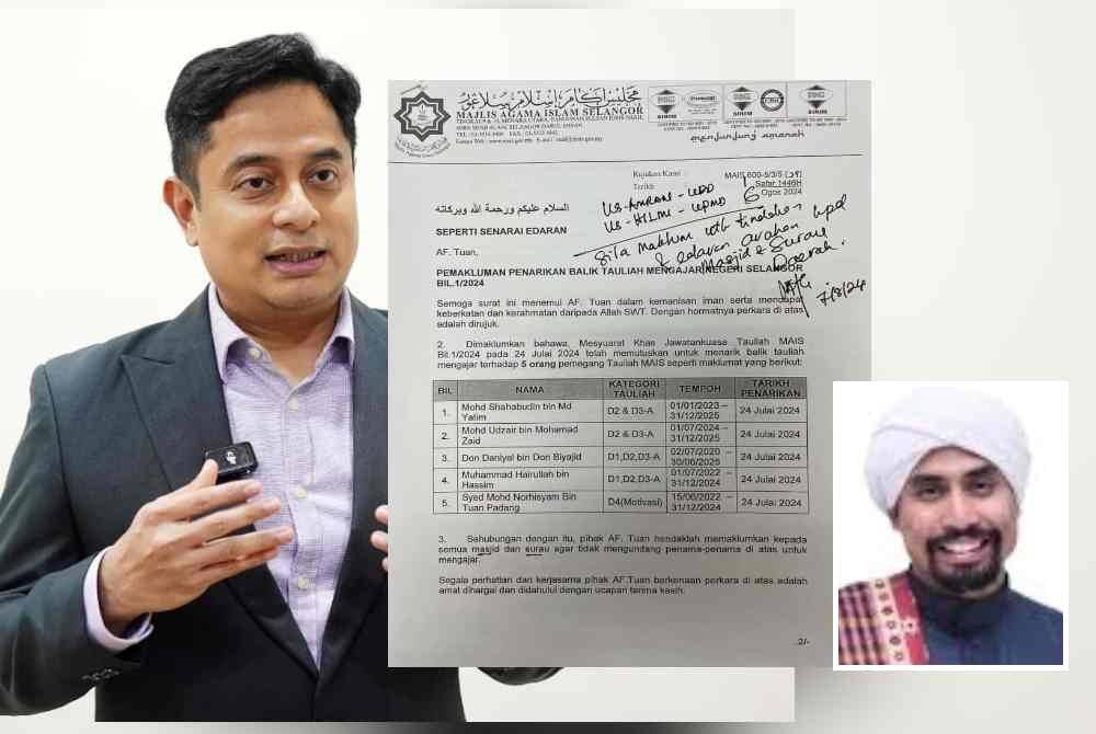 Mohammad Fahmi. Edaran surat MAIS tular di media sosial pada Isnin. Gambar kecil: Don Daniyal