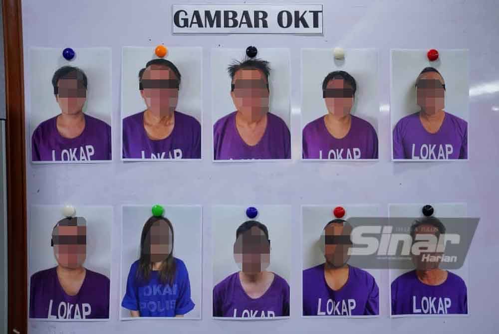 Seramai 10 warga tempatan termasuk seorang bergelar Datuk ditahan AMLA PDRM pada 5 Ogos lalu. Foto Sinar Harian - MOHD HALIM ABDUL WAHID