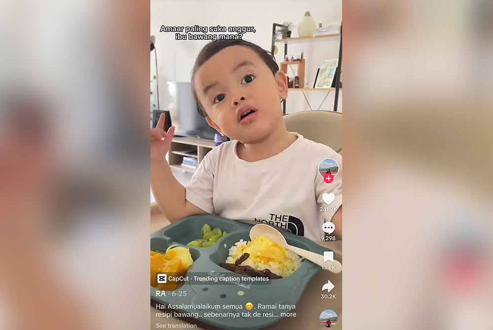 Keletah Amaar yang suka makan bawang raih tiga juta tontonan di aplikasi TikTok.