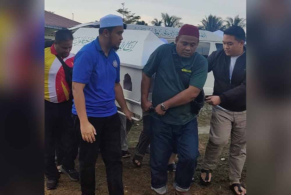 Jenazah Allahyarham Nidza Afham tiba di Tanah Perkuburan Islam Bandar Puncak Alam pada Khamis.