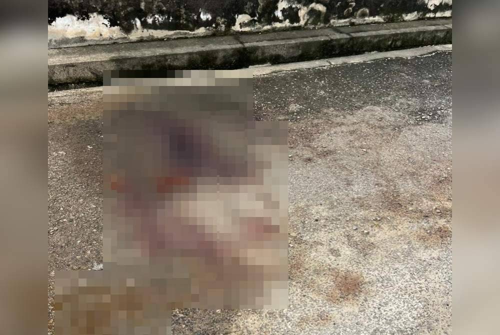 Kesan kejadian kedua yang dilaporkan berlaku di lorong belakang sebuah bangunan rumah kedai di Bedong.