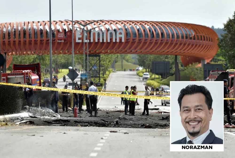 Sebuah jet Beechcraft Model 390 dalam perjalanan ke lapangan terbang Subang terhempas berhampiran Elmina, Shah Alam pada 17 Ogos tahun lalu. 