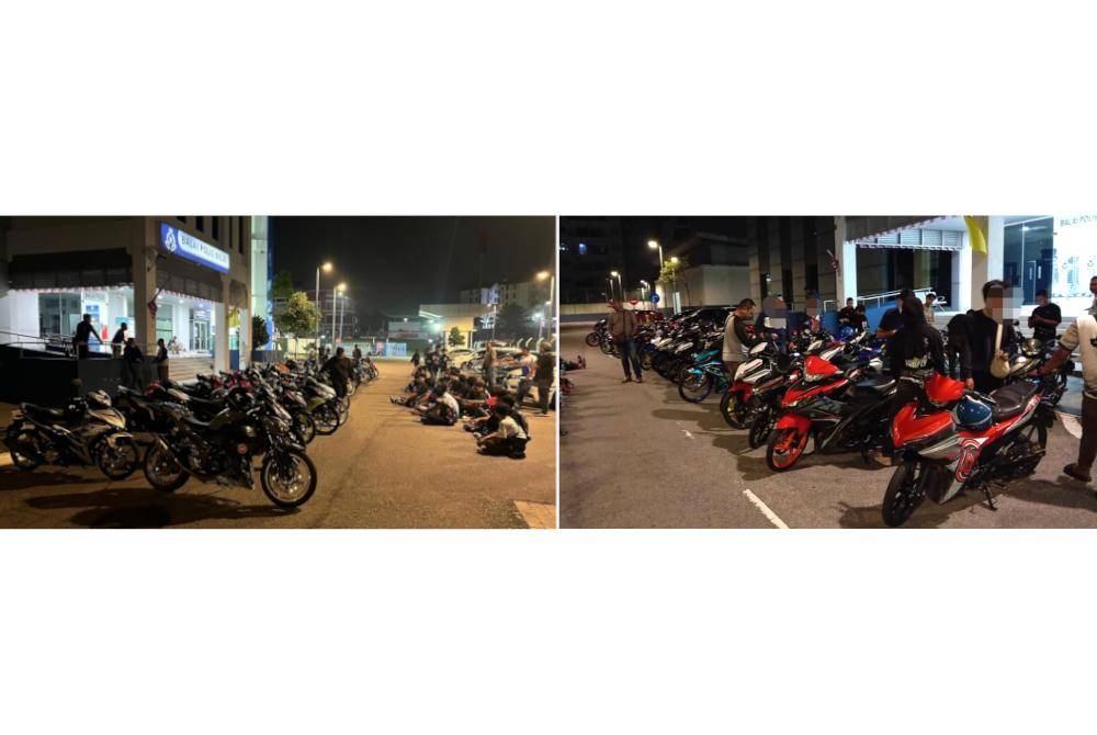 Motosikal ditahan telah dibawa ke IPD Nilai untuk tindakan lanjut. Foto PDRM