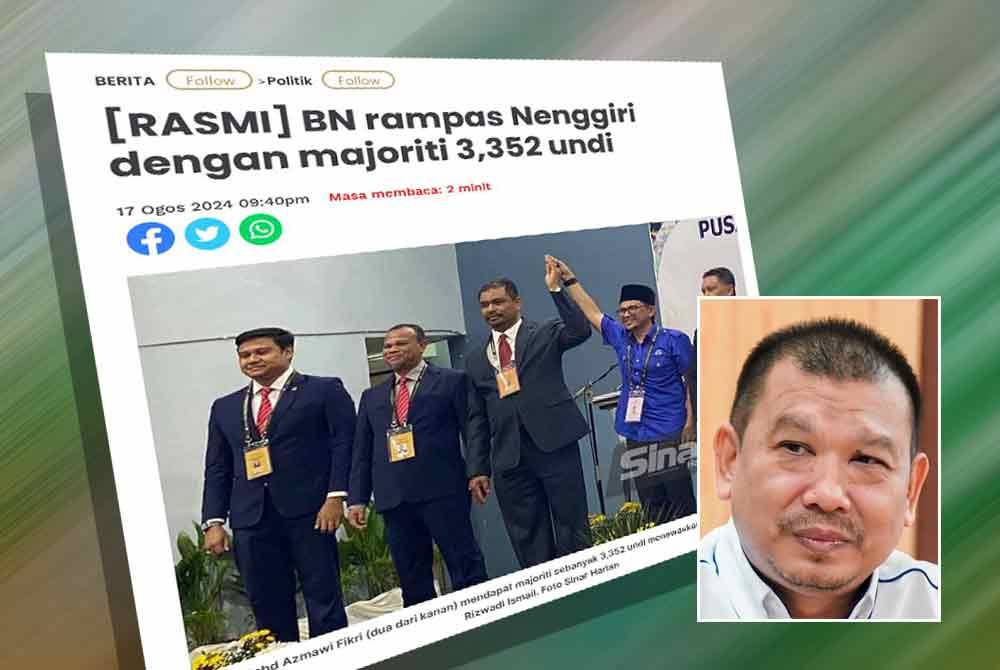Laporan Sinar Harian pada Sabtu. Gambar kecil: Ahmad Zaharuddin Sani