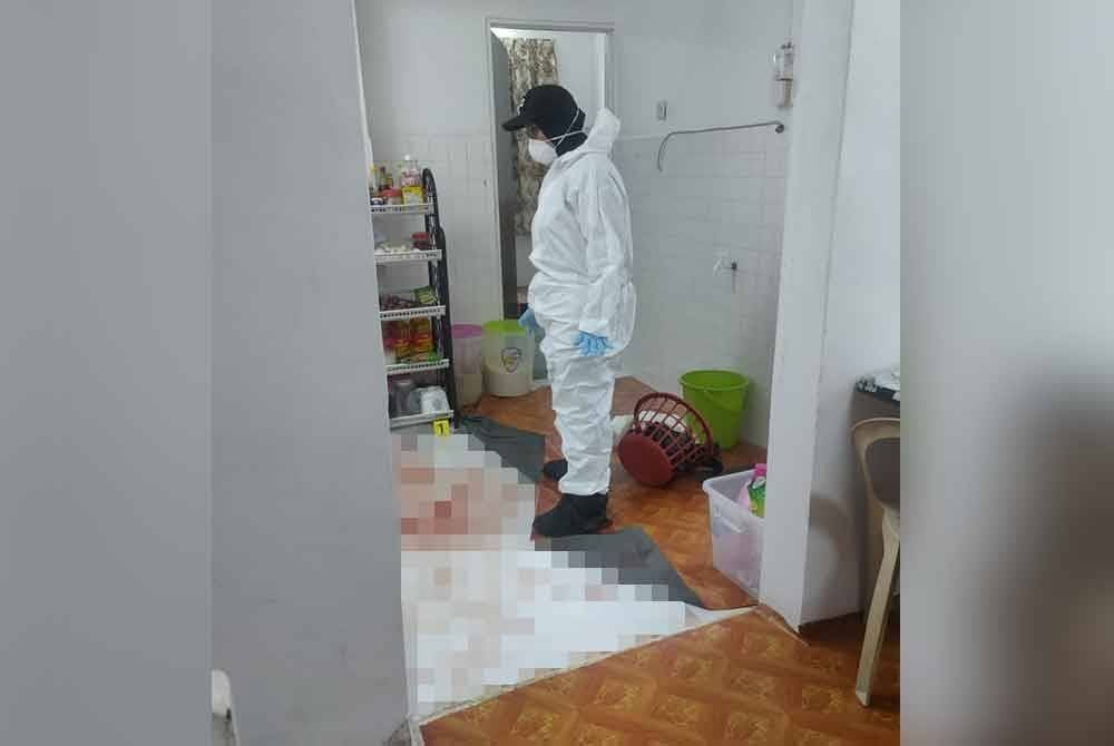 Wanita warga Myanmar itu ditemui mati dalam keadaan berlumuran darah di dapur rumahnya. Foto PDRM