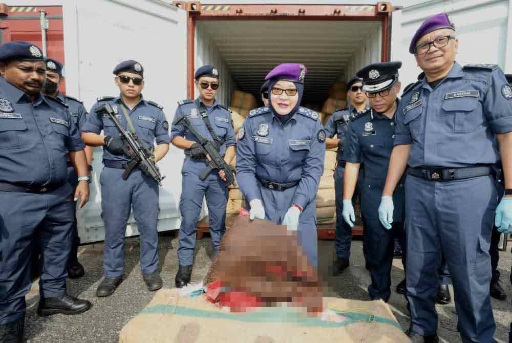 Keseluruhan kontena yang dirampas itu mengandungi 150.26 juta batang rokok putih, rokok kretek serta 30 tan tembakau berjaya dirampas menerusi serbuan dijalankan Bahagian Penguatkuasaan, Jabatan Kastam Diraja Malaysia Zon Tengah.