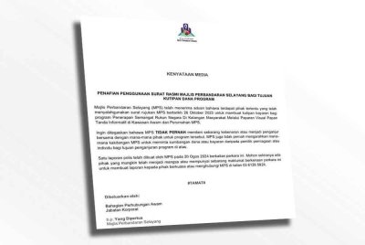 Kenyataan MPS dikongsi di laman Facebooknya.