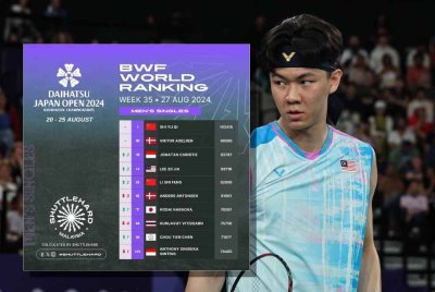 Kedudukan ranking Lee Zii Jia di nombor empat dunia.