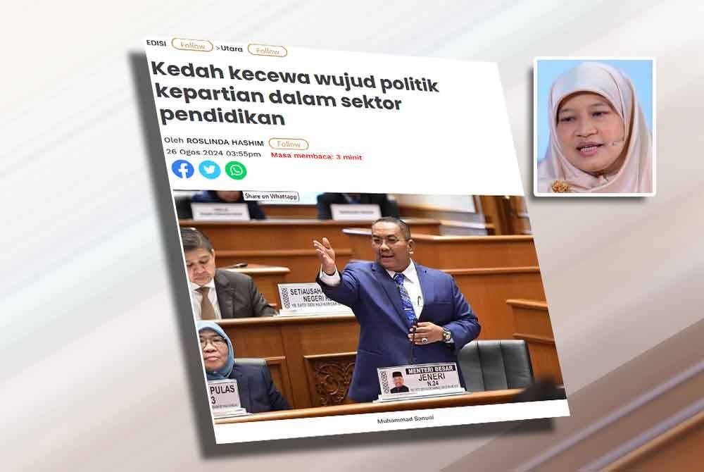 Laporan Sinar Harian pada Isnin. Gambar kecil: Nor Azrina