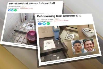 Laporan Sinar Harian pada Rabu mengenai keadaan tandas di restoran 24 jam.