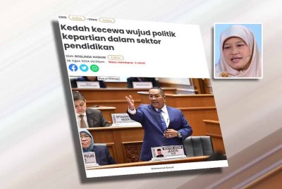 Laporan Sinar Harian pada Isnin. Gambar kecil: Nor Azrina