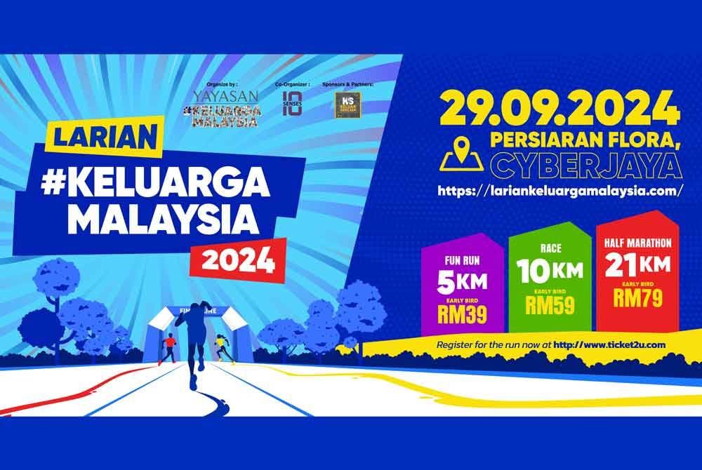 YKM bakal menganjurkan Larian Keluarga Malaysia pada 29 September depan di Persiaran Flora, Cyberjaya.
