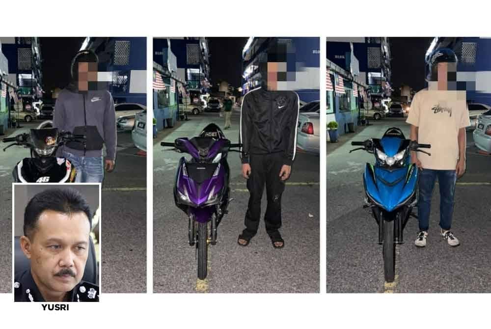 Tiga penunggang motosikal ditahan selepas dikesan melakukan aksi samseng jalanan di Lebuhraya Kuala Lumpur-Seremban pada Khamis.