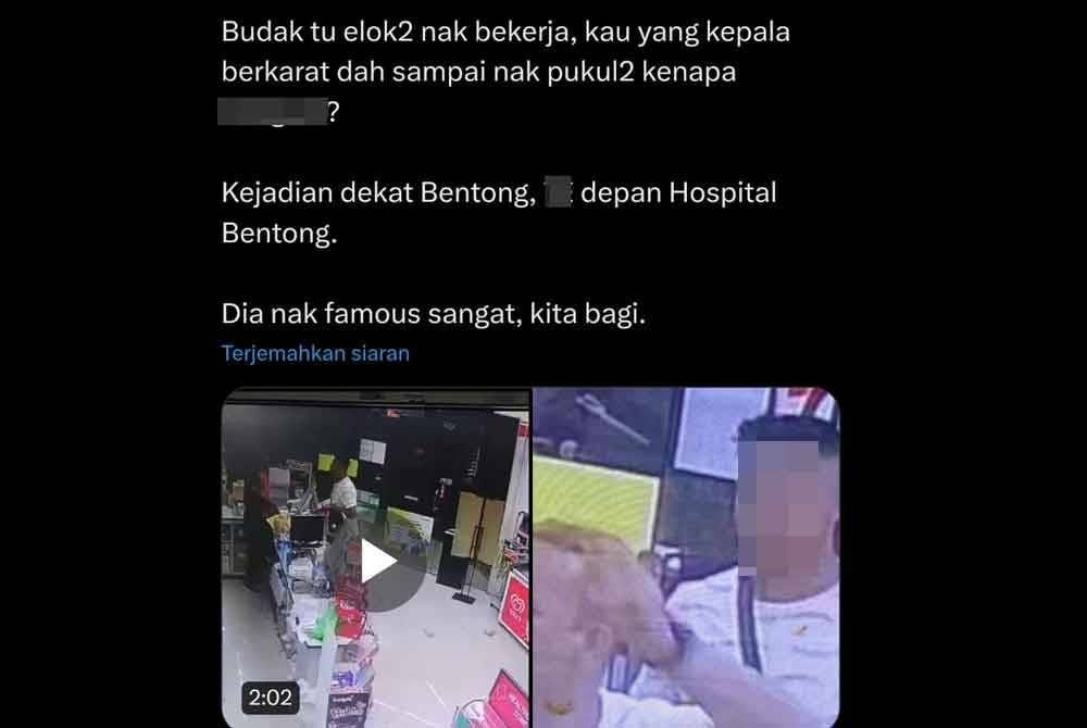 Tangkap layar hantaran yang dimuatnaik seorang pengguna di aplikasi x pada Khamis.