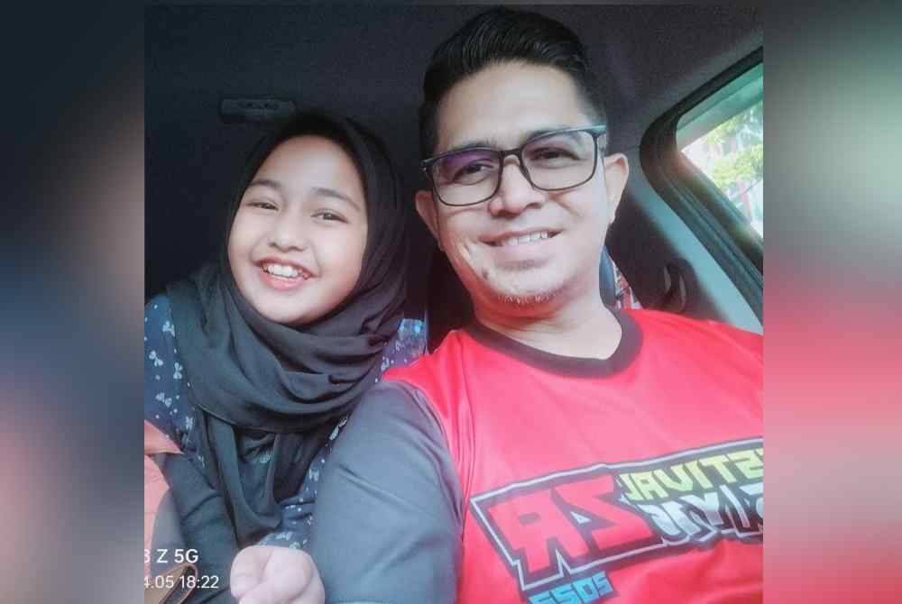 Nur Hanem bersama bapa, Muhammad Hazli Mustaffa.