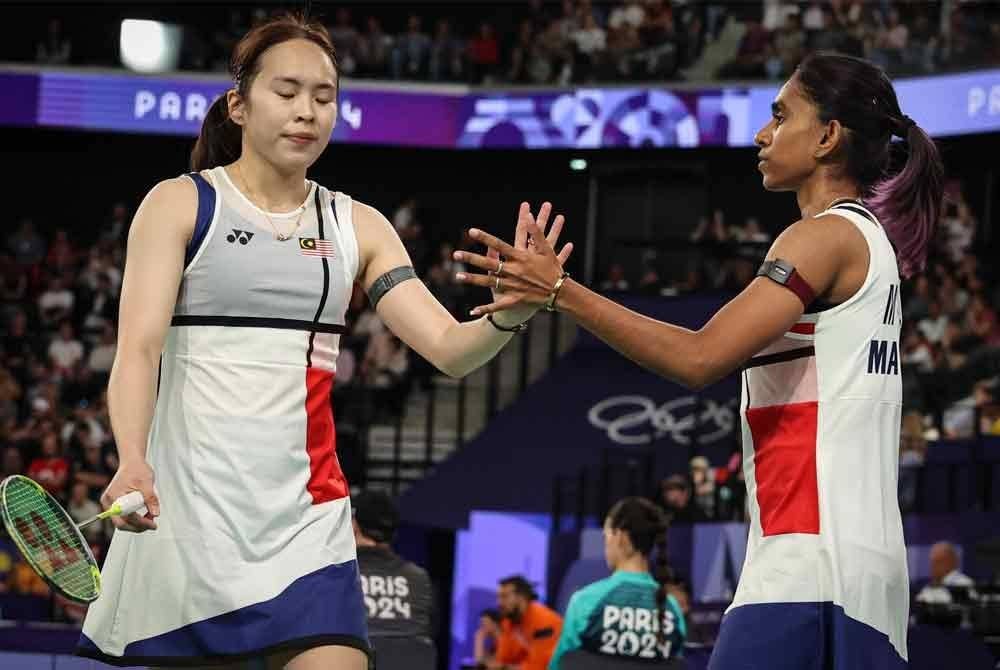 Beregu wanita badminton negara, Pearly Tan dan Thinaah Muralitharan. Foto Bernama