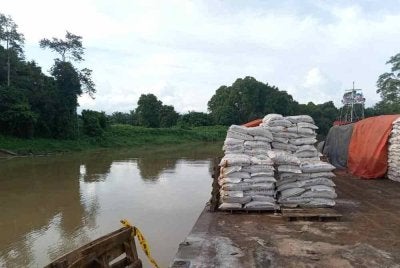 Pekerja feri dikhuatiri lemas selepas terjatuh dari feri yang membawa lori bersama muatan baja di sungai di kawasan sebuah estet di Kinabatangan.