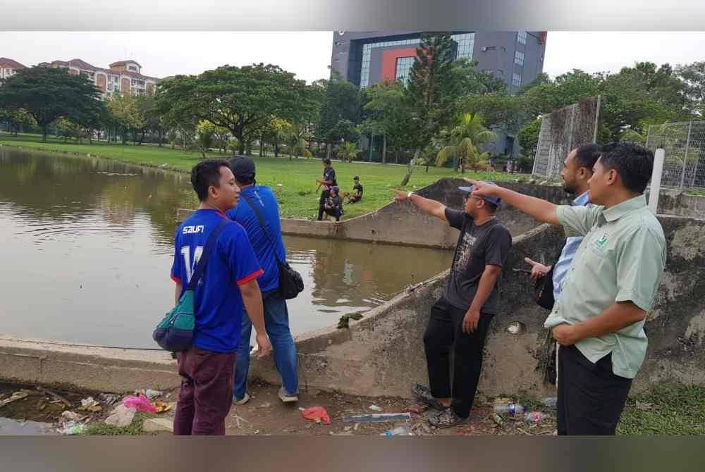 Lokasi di sekitar kawasan Tasik Shah Alam, Seksyen di sini yang didakwa muncul seekor buaya.