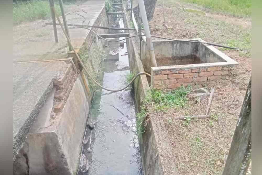 Keadaan air longkang di lokasi.