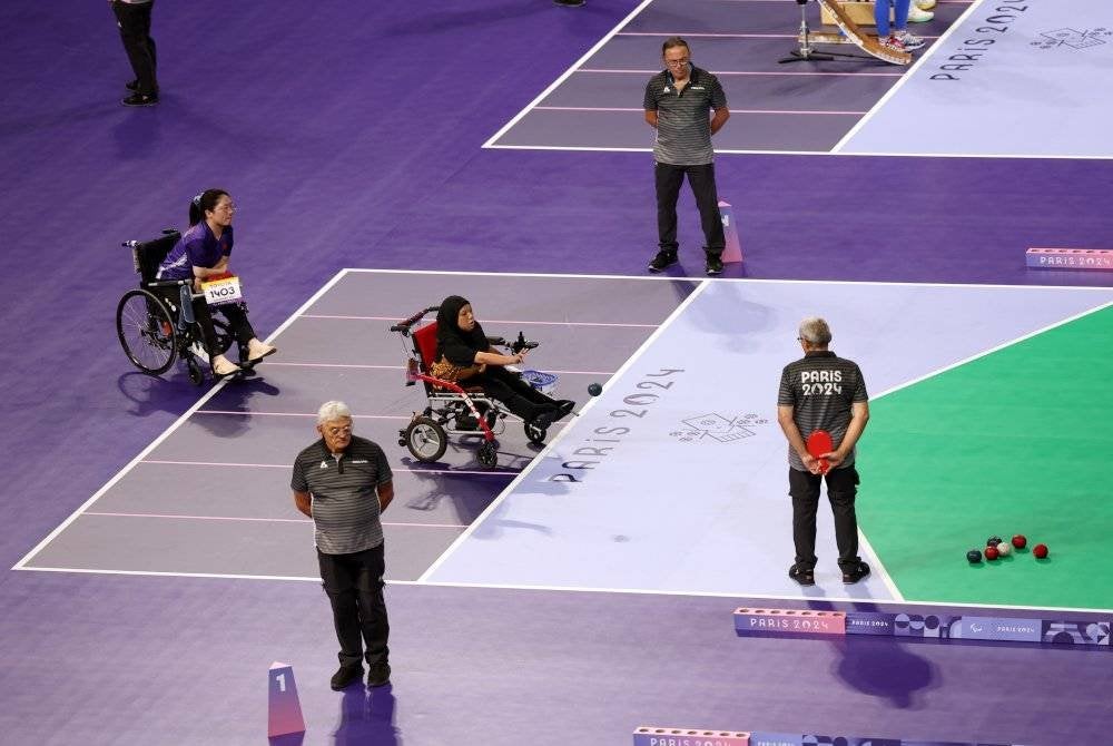 Noor Askuzaimey ketika menentang Cheung pada Sukan Paralimpik Paris 2024.