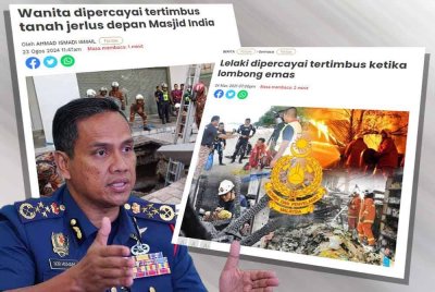 Antara insiden mangsa terperangkap dan tertimbus yang dilaporkan kepada Jabatan Bomba dan Penyelamat Malaysia (JBPM) sejak dua bulan lalu.