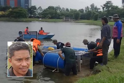 Perhilitan memasang dua perangkap dengan berat kira-kira 200 kilogram (kg) setiap perangkap. Gambar kecil: Wan Mohd Adib