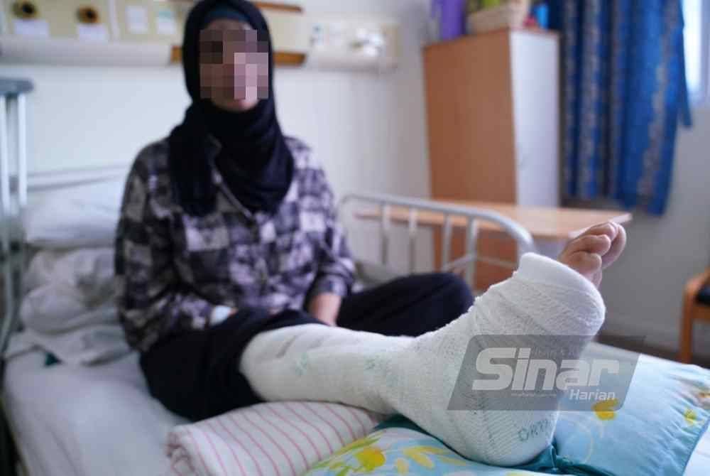 Kesan serpihan bom mencederakan wajah Rania dan beberapa anggota tubuhnya termasuk tangan dan kaki. Foto Sinar Harian-MOHD HALIM ABDUL WAHID