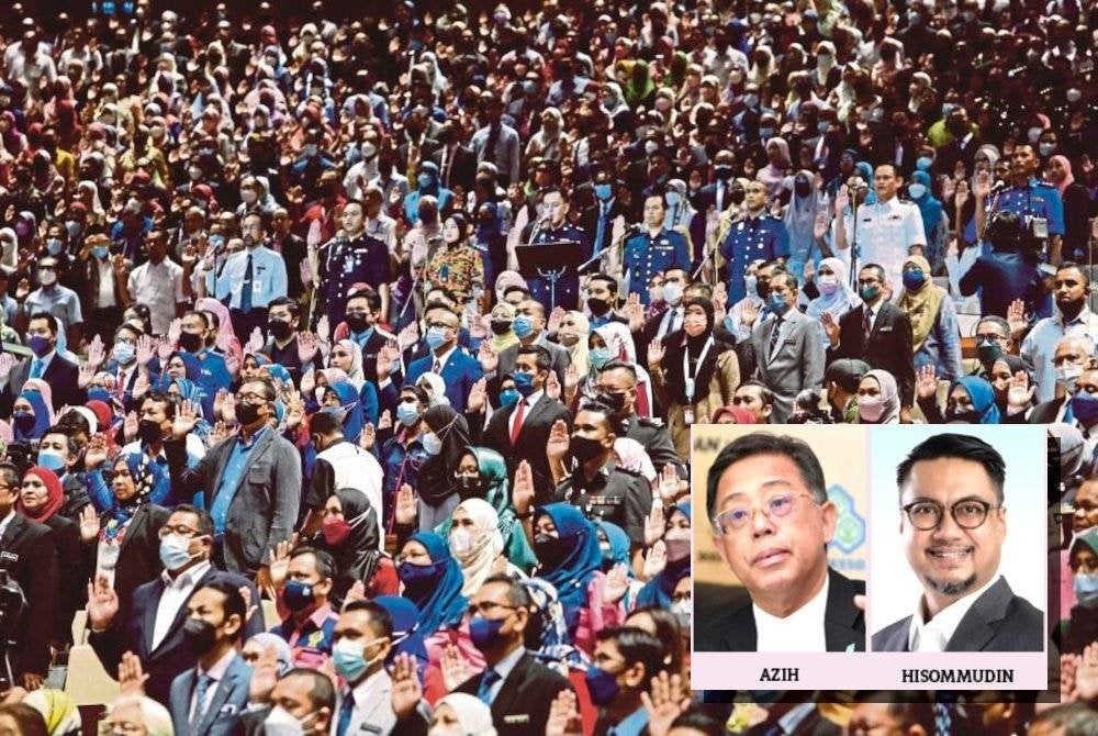 Teliti nasib penjawat awam terjejas terlebih dahulu sebelum realisasikan reformasi pentadbiran awam secara menyeluruh. (Gambar kecil: Azih Muda, Hisommudin Bakar)