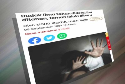 Laporan Sinar Harian pada Khamis.