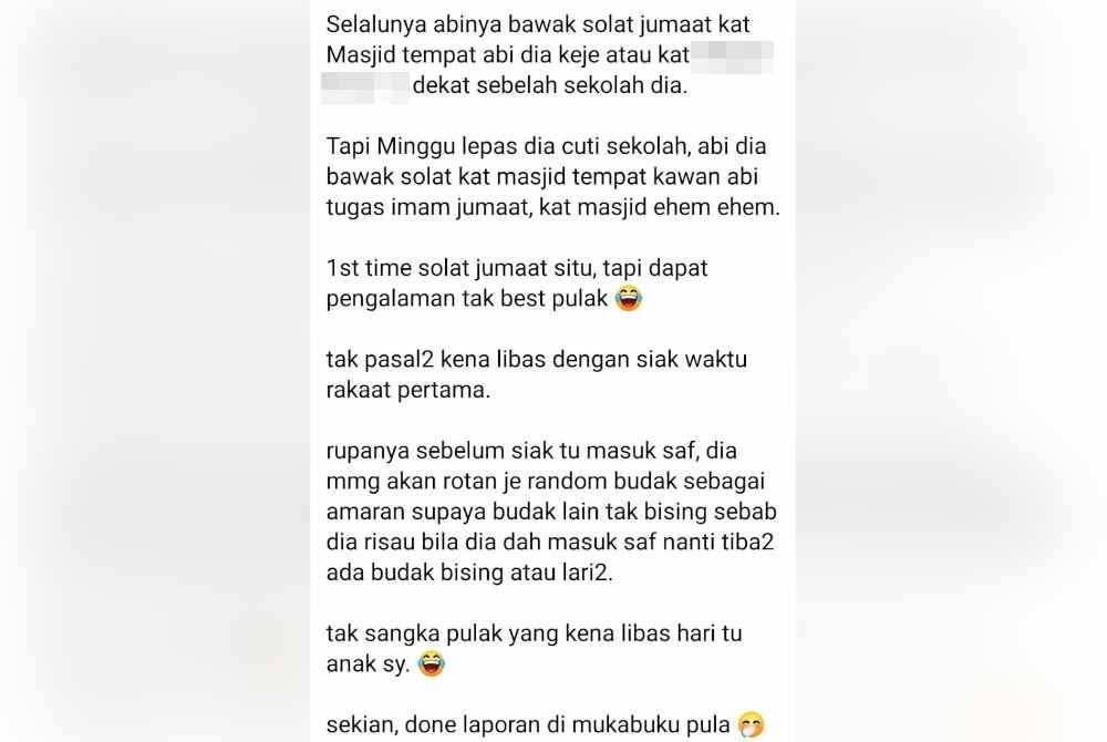 Perkongsian dipercayai oleh ibu mangsa yang tular di media sosial.