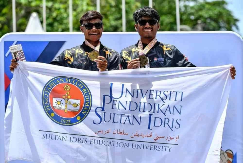Gandingan UPSI, Hassan Al Basri Ali dan Muhammad Naiem Shahmi Mahusin berjaya memecahkan rekod kebangsaan acara K2 lelaki termasuk meraih pingat emas SUKIPT 2024. Foto Media Fotografi KK Malaysia