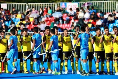 Malaysia terpaksa akur tewas kepada India 1-8 dalam aksi ACT 2024 di Inner Mongolia, China pada Rabu. Foto KHM