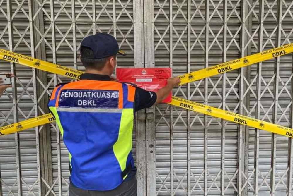 DBKL mengambil tindakan penutupan dua premis perniagaan warga asing tanpa lesen