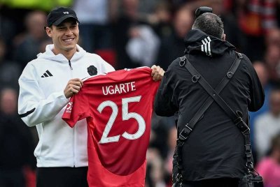 Ugarte melengkapkan pembelian hari terakhir United pada jendela perpindahan musim panas dari Paris Saint-Germain (PSG). Foto Agensi