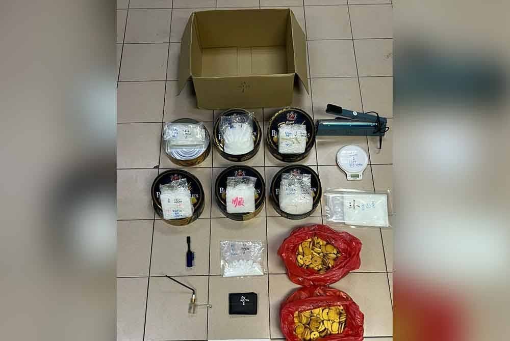 Dua lelaki ditahan bersama dadah jenis heroin base dan syabu bernilai RM370,000 dalam serbuan di Bukit Mertajam.