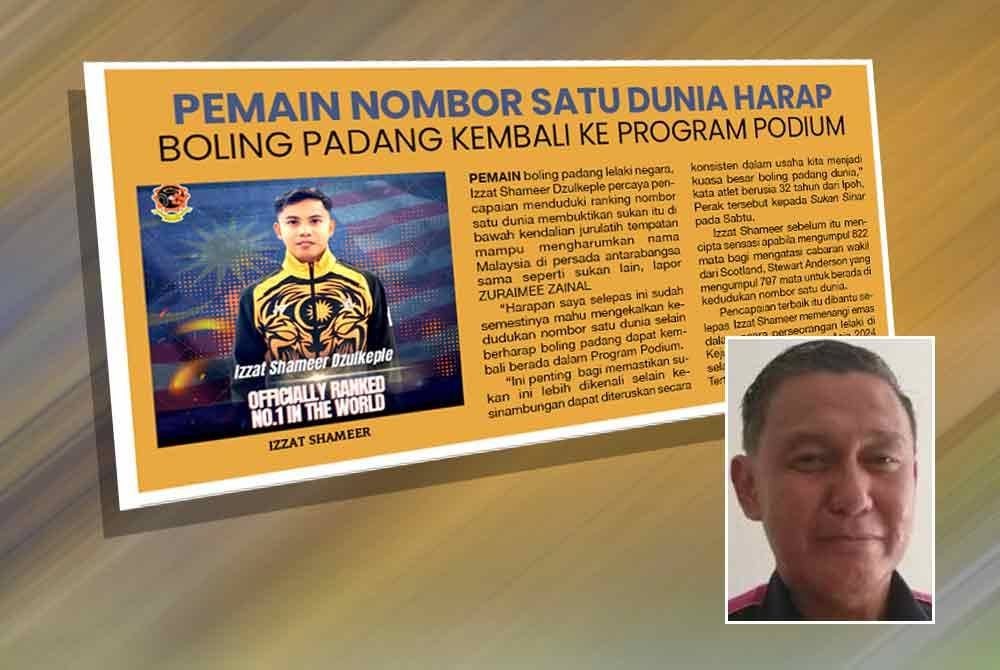 Laporan Sukan Sinar pada Ahad. Gambar kecil: Mohd Sadek