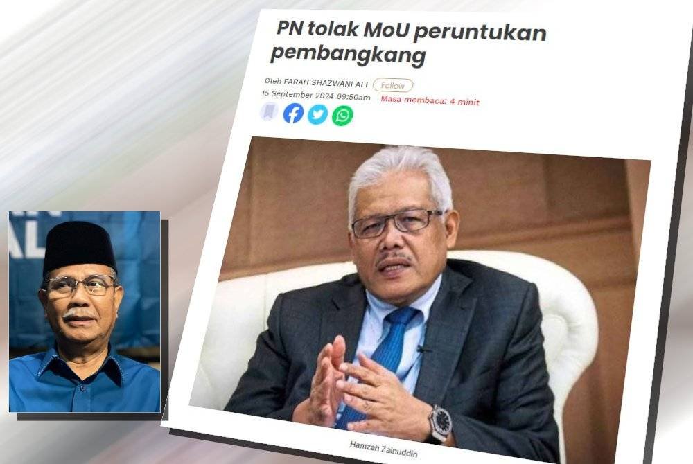 Pembangkang sebelum ini memutuskan menolak Memorandum Persefahaman (MoU) daripada kerajaan berkaitan dengan peruntukan kepada Ahli Parlimen Perikatan Nasional (PN). (Gambat kecil: Ku Abd Rahman Ku Ismail)