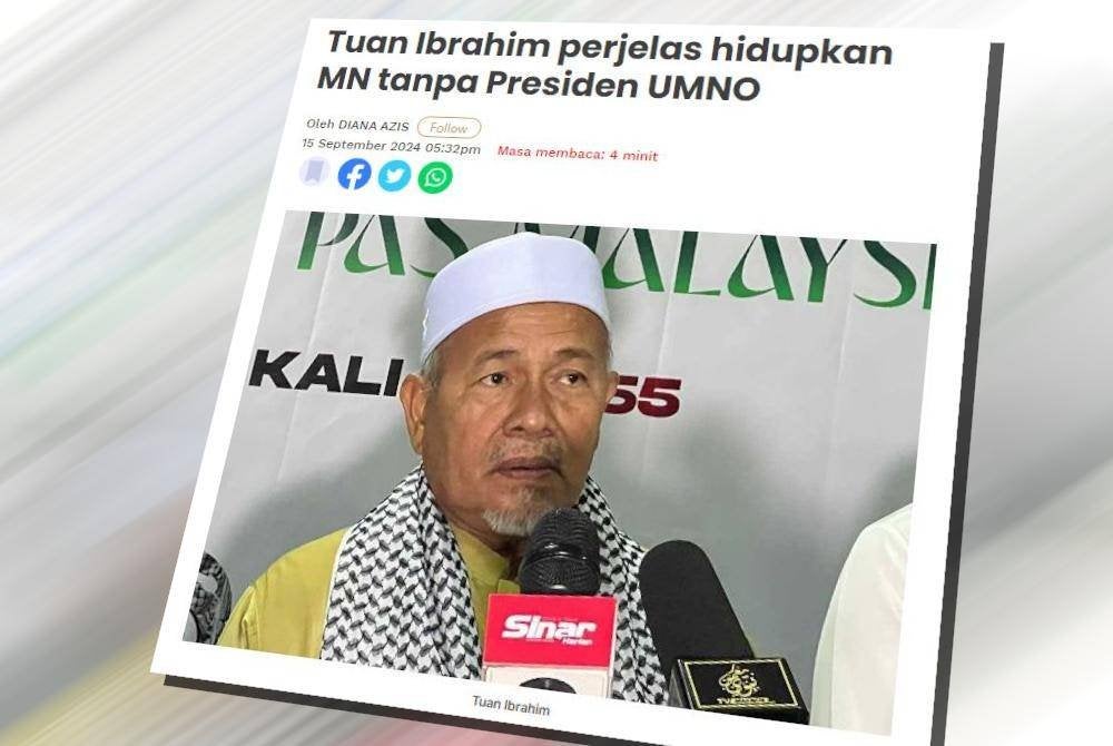 Laporan Sinar Harian Ahad lalu mengenai penjelasan Tuan Ibrahim berhubung keputusan Pas untuk menghidupkan kembali MN tanpa pembabitan Ahmad Zahid.