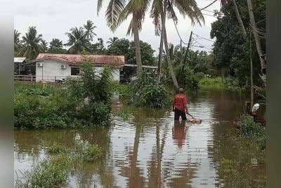 Keadaan banjir di kawasan Tasek Gelugor.