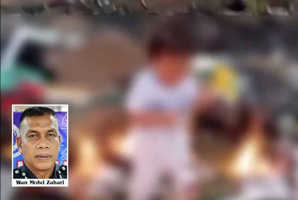 Tangkap layar video memapar tindakan suspek mengugut untuk membakar anak lelakinya.