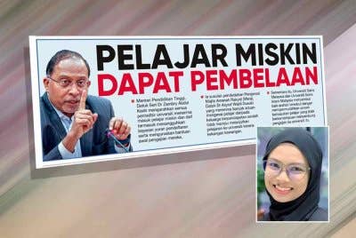 Laporan muka depan Sinar Harian pada Jumaat. Gambar kecil: Nazirah