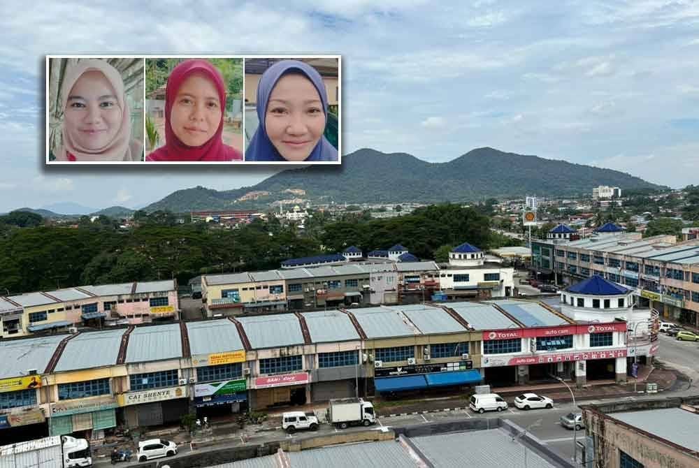Kawasan DUN Mahkota di Kluang Johor. Gambar kecil dari kiri: AFIQAH, SITI ZALEHA, dan MASLIHA