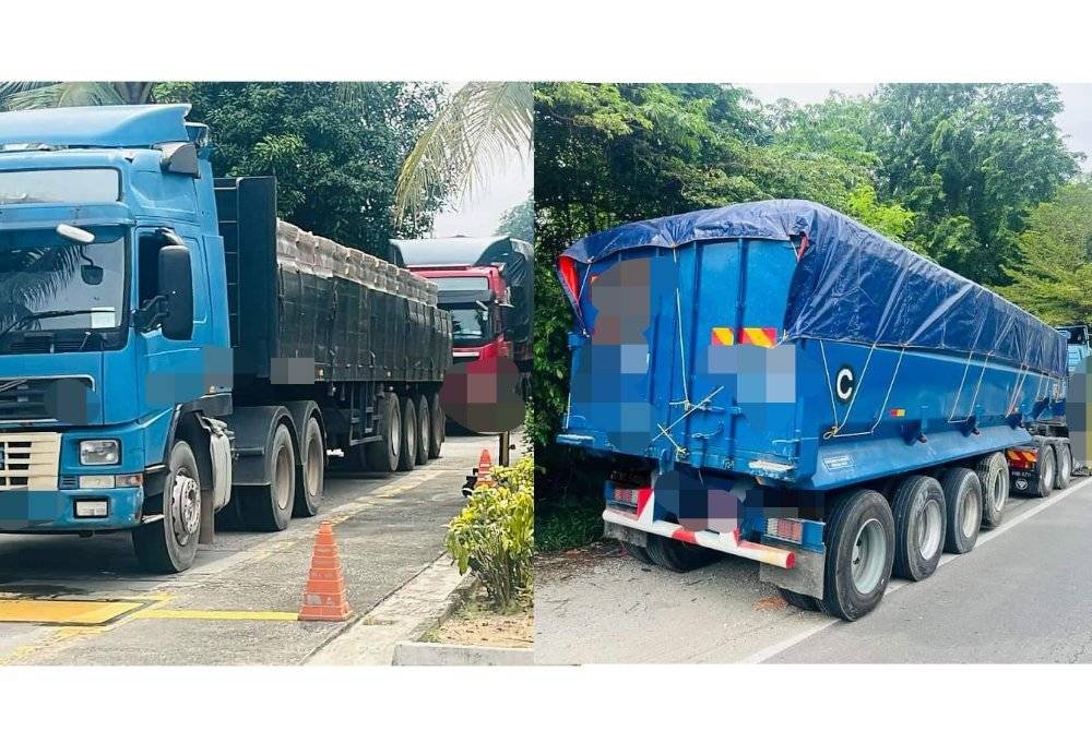 Lori membawa barangan diperiksa bagi menentukan berat muatan yang dibawa.